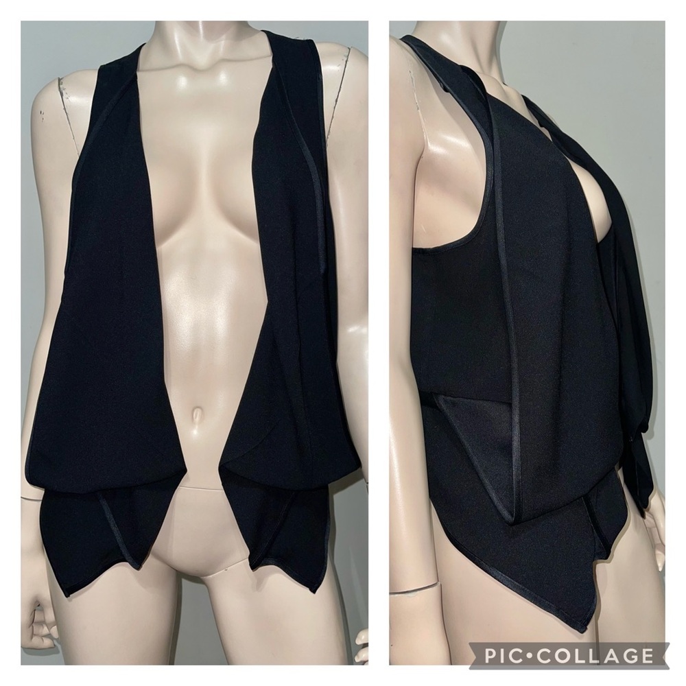 Marciano Black Open Drape Vest 10